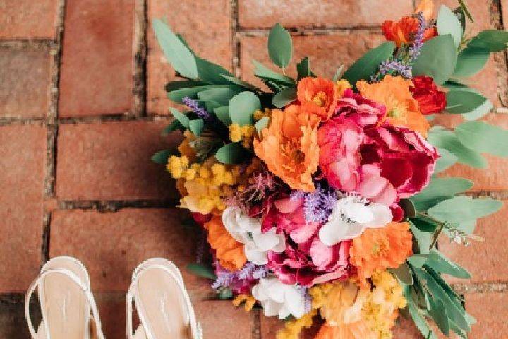 Colorful bridal bouquet