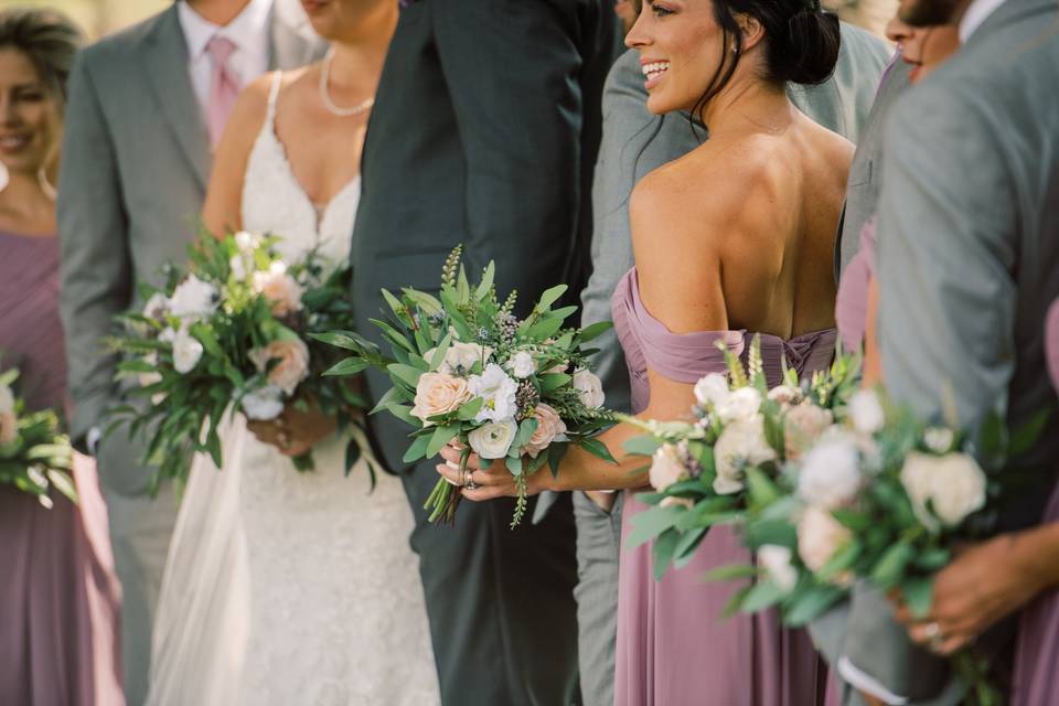 Greenery bridesmaids bouquets