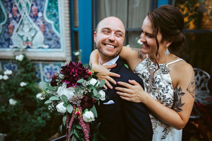 Cascading bridal bouquet