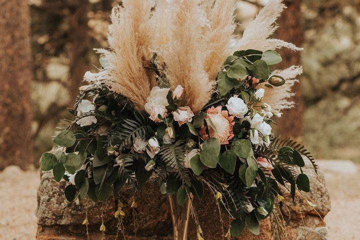 Pampas grass arrangement