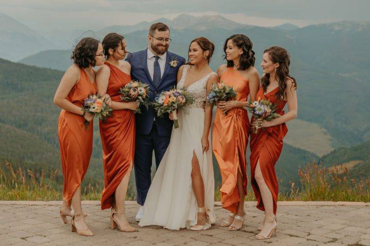 Colorful orange bouquets