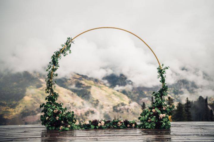 Romantic greenery wedding arch