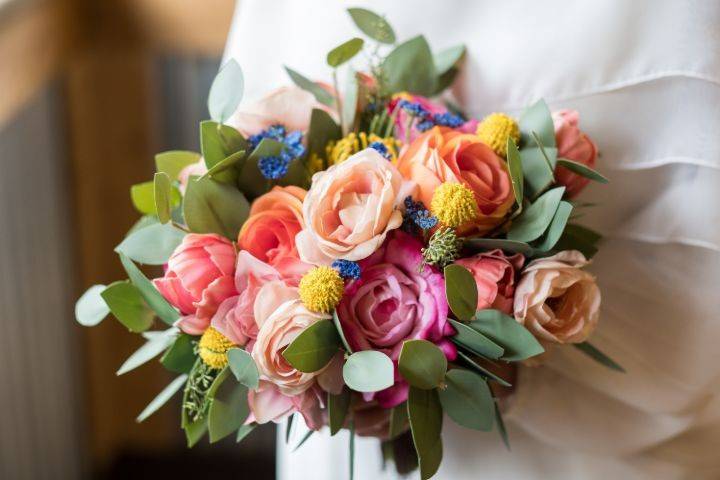 Colorful bridal bouquet