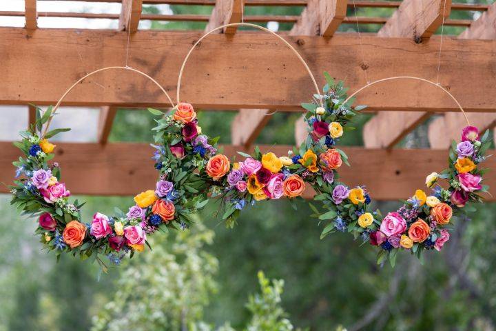 Colorful floral hoops