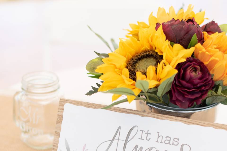 Sunflower centerpiece