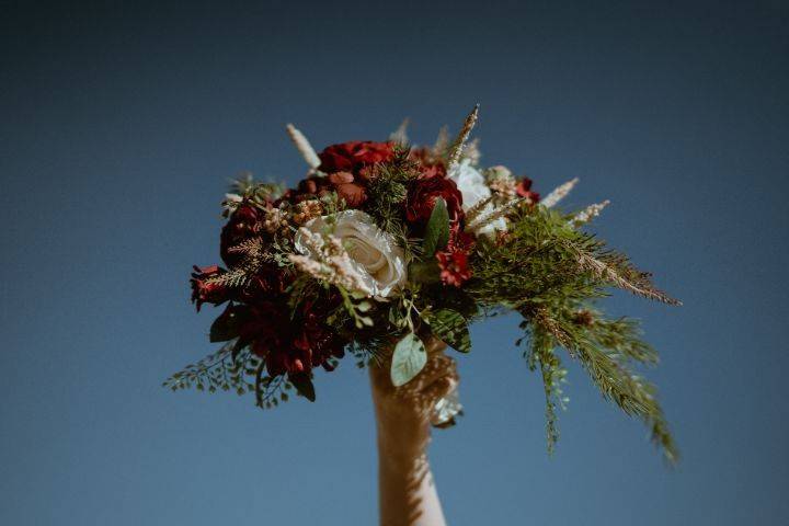Bridal bouquet with pine