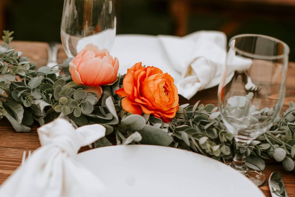 Orange and peach garland