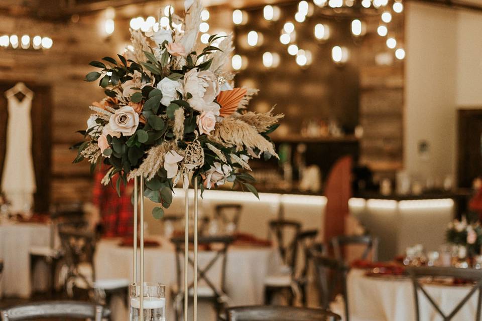 Tall boho wedding centerpiece