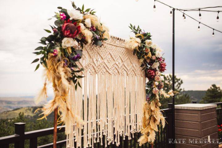 Boho wedding arch