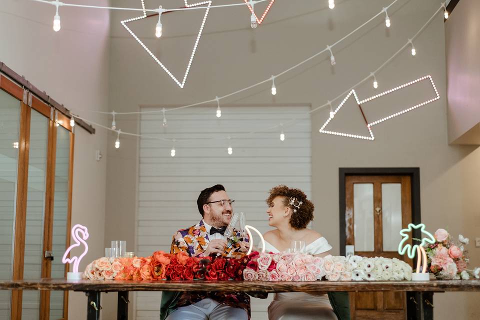 Ombre wedding centerpiece