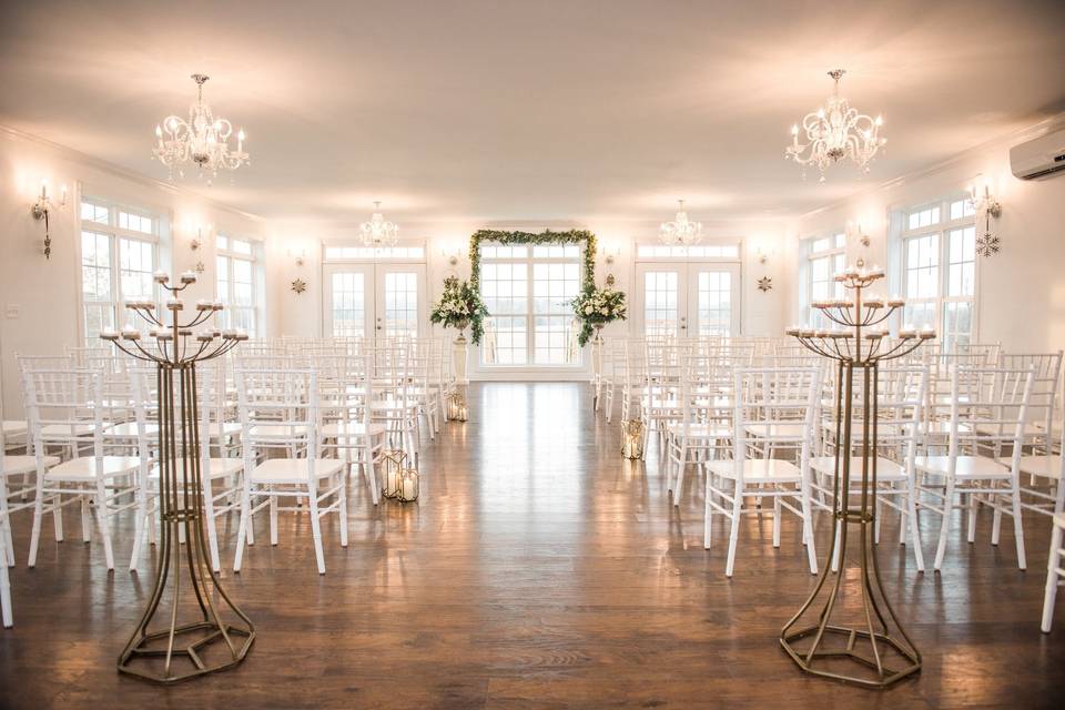 Aisle setup in Ballroom