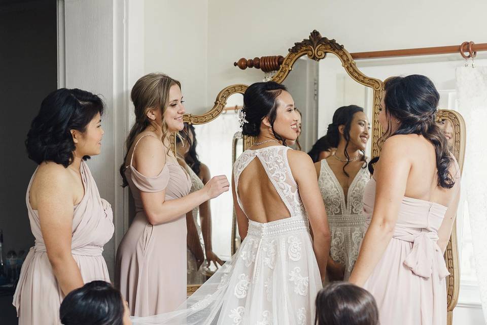 Bride and Bridesmaids