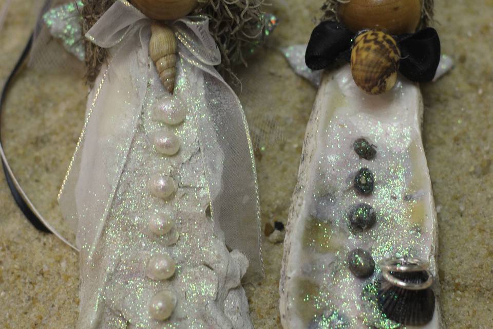 Bride & Groom Angel Ornaments