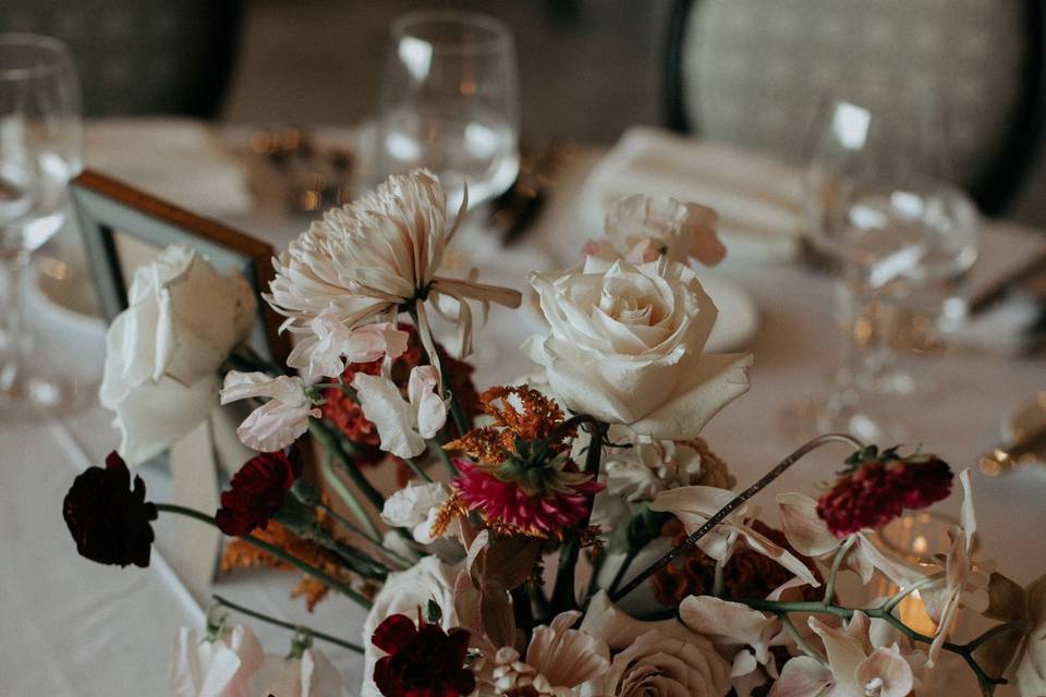 Dinner table at reception