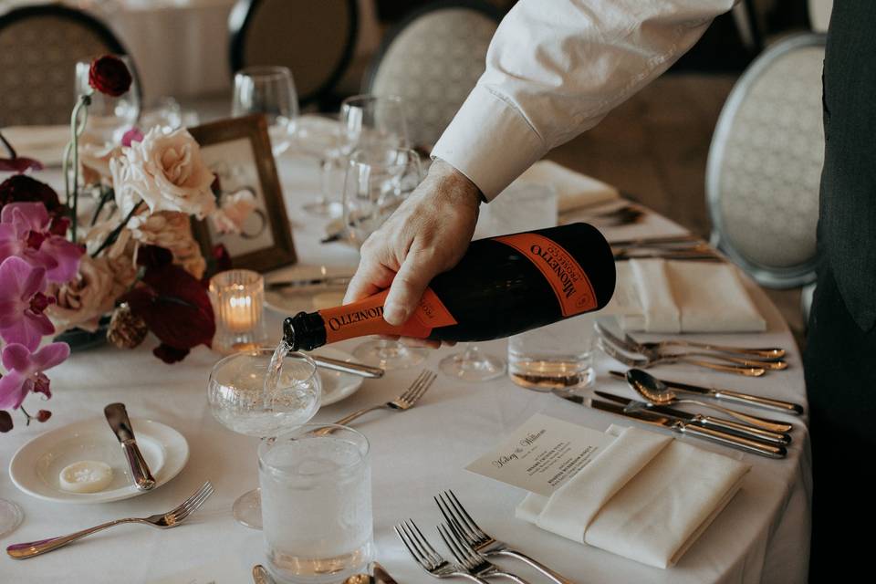 Dinner table at reception