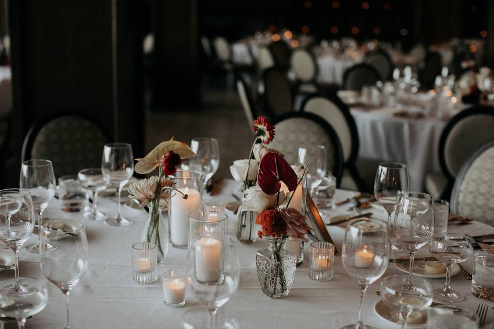 Dinner table at reception