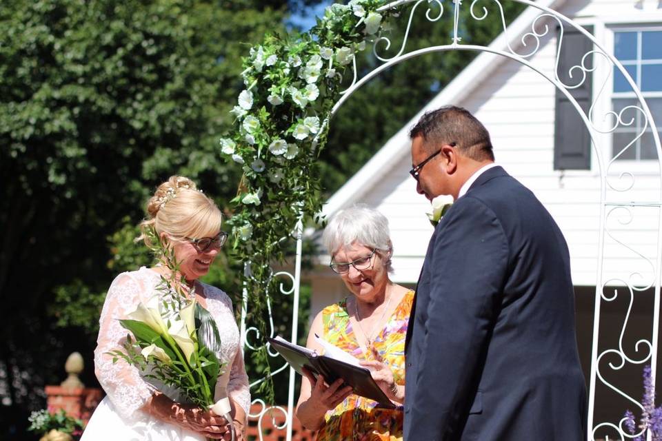 Happy couple enjoying their “encore wedding”