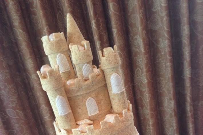 Sand castle cake