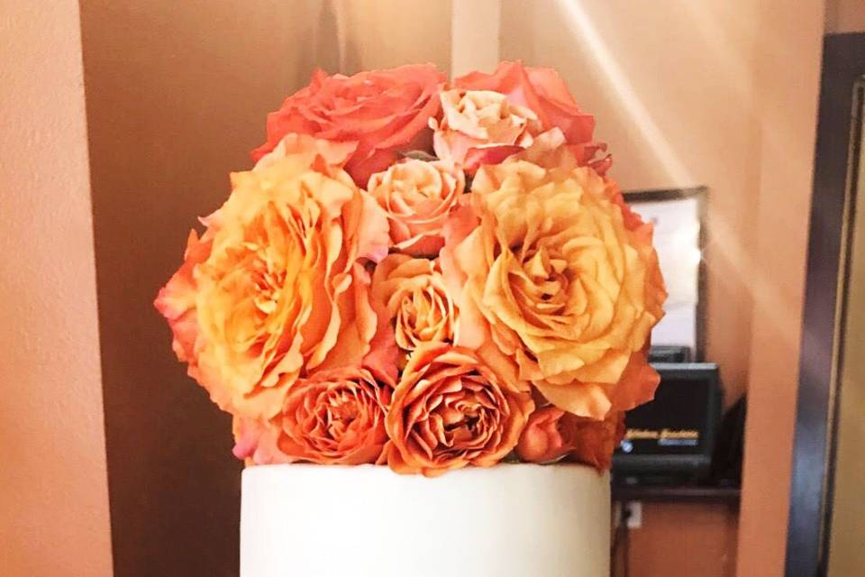 Orange wedding cake