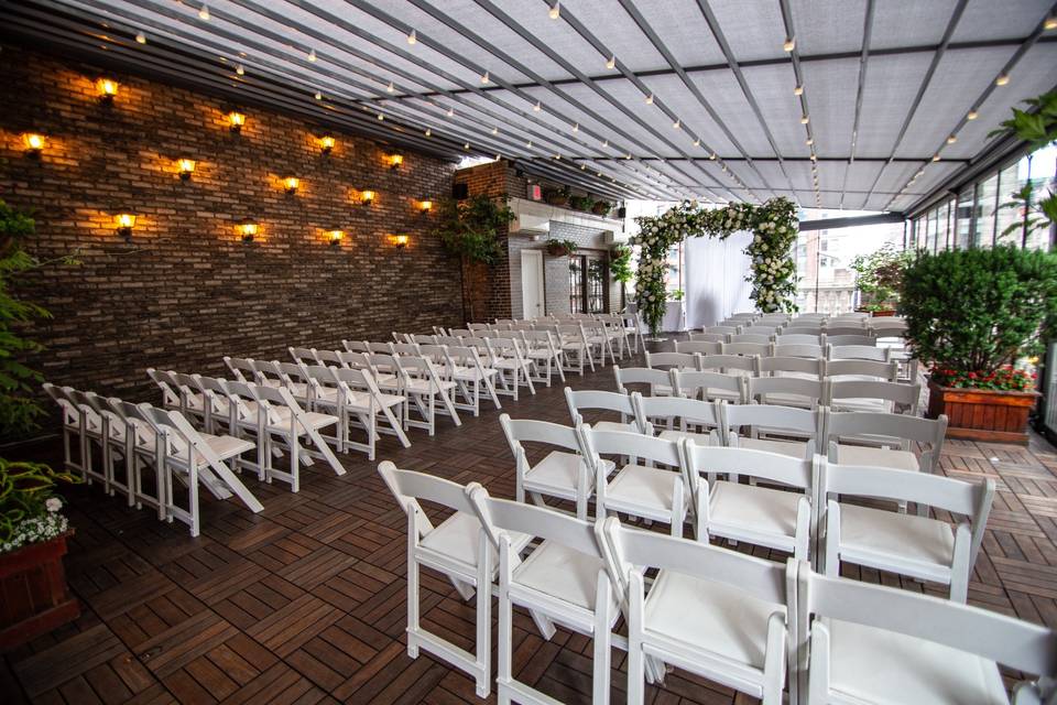 Ceremony setup on the terrace