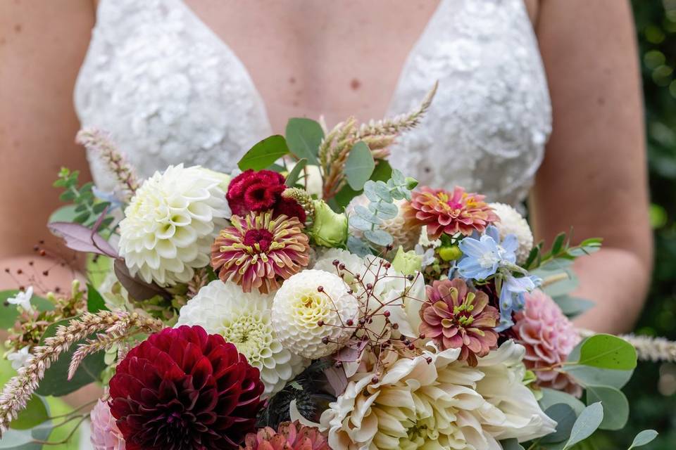 Dahlia bridal bouquet