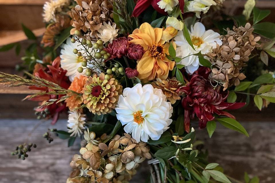 Moody fall bridal bouquet