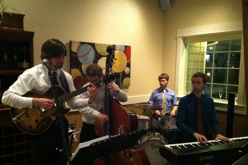 The Michael Radliff Quartet providing music for a wedding reception in Salem, OR