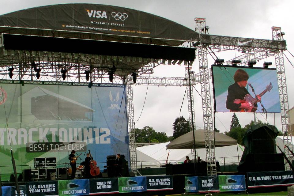The Michael Radliff Trio performing for the 2012 Olympic trials in Eugene, OR.