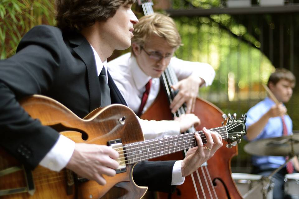The Michael Radliff Quartet providing music for a wedding reception in Eugene, OR