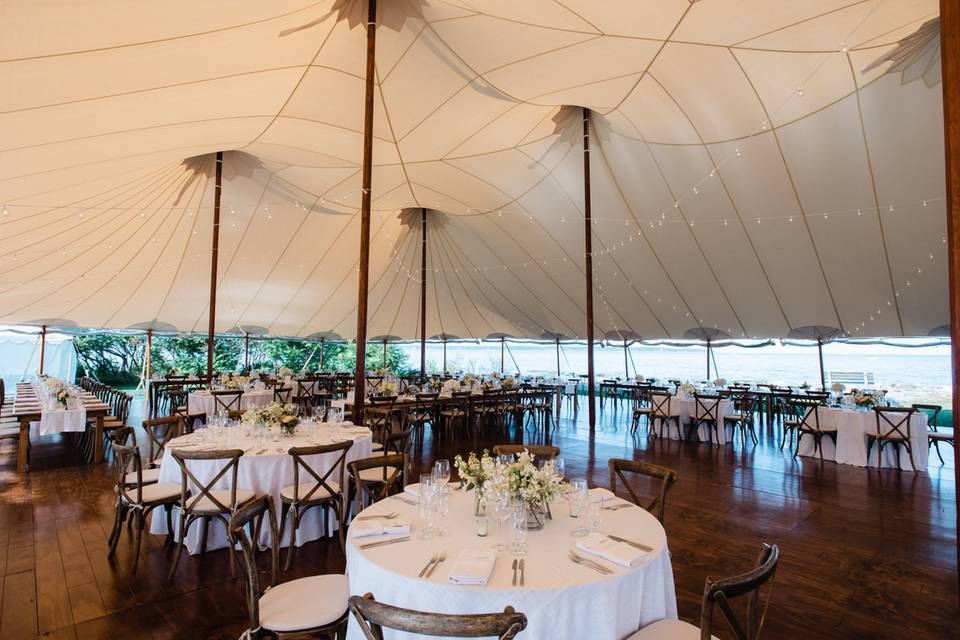 Tented white wedding