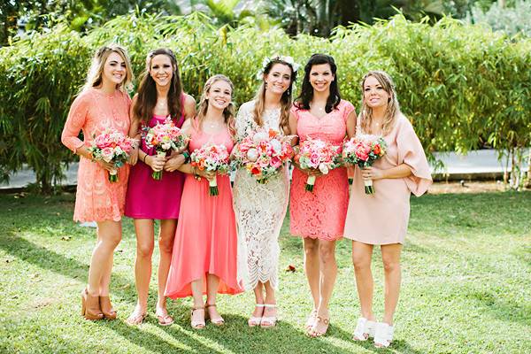 Bride with bridesmaids