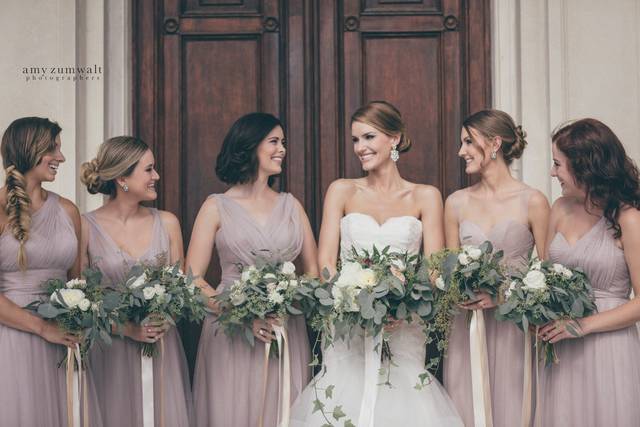Bride and bridesmaid