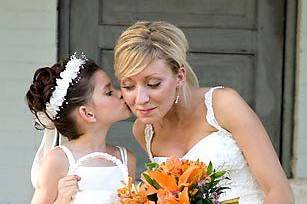 Bride and flower girl