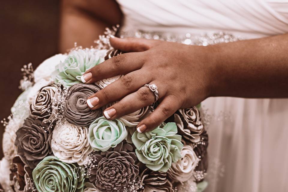 Bride and flowers
