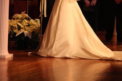Bride and Groom lighting unity candle.