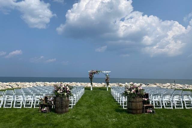 Waterfront Ceremony with Arbor