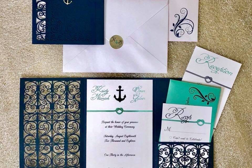 Nautical themed stationery