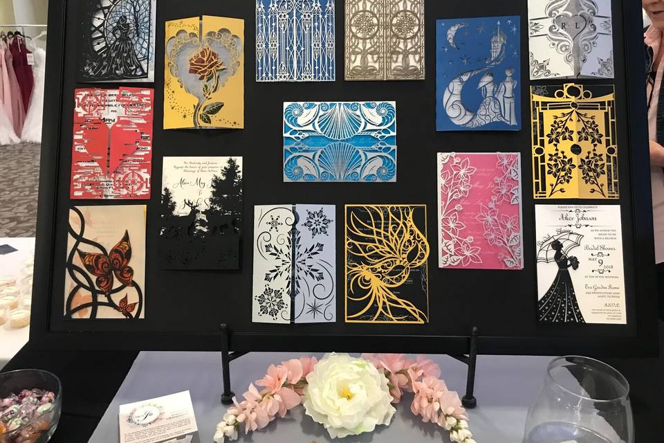 A display of detailed designs