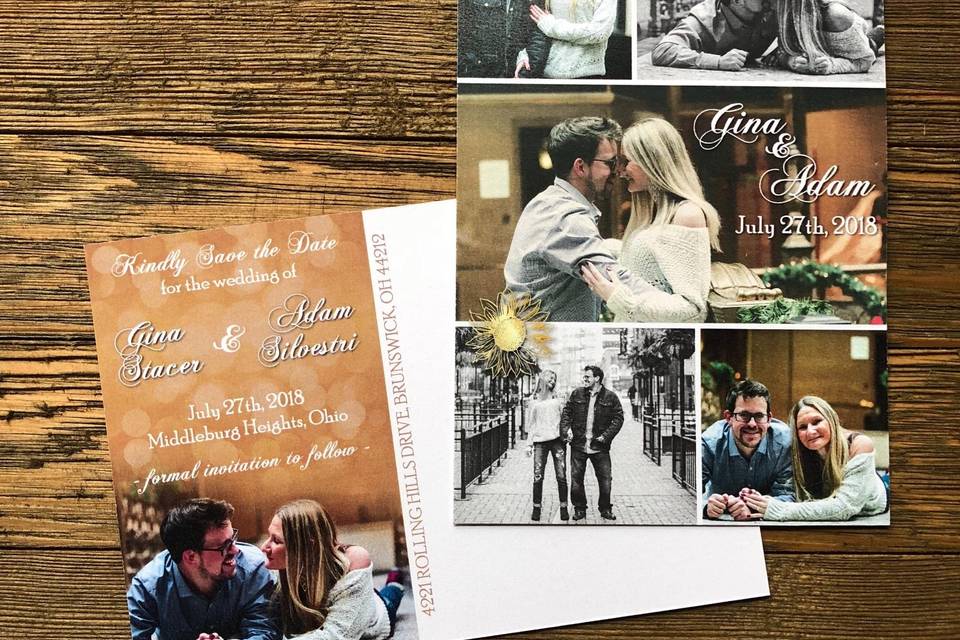 Save the date featuring photo collage
