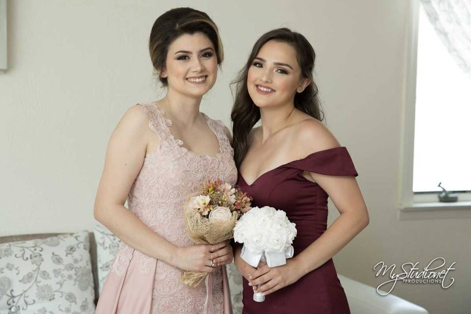 Bride and her maids