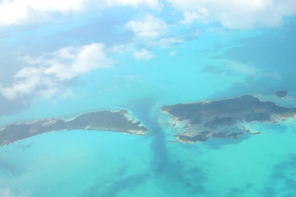 Aerial view of the islands