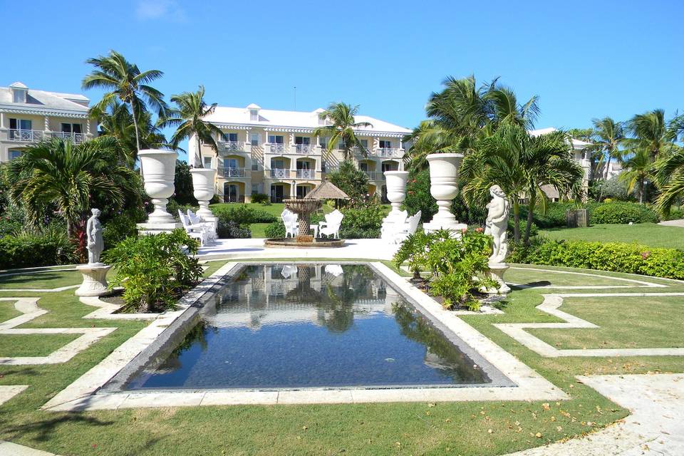 Greenery and water features