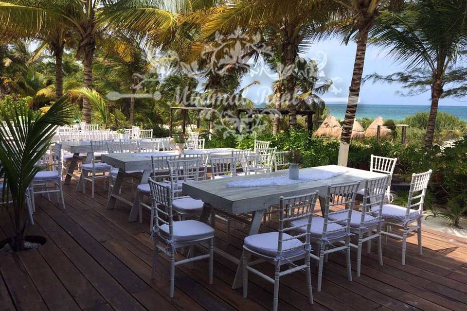 Vintage Table, Tiffany Chairs