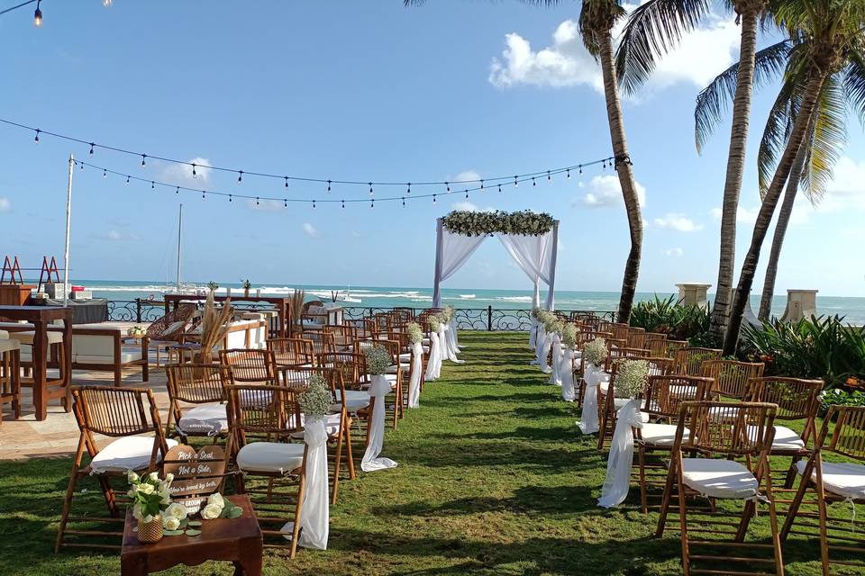 Gazebo & Bamboo Chairs