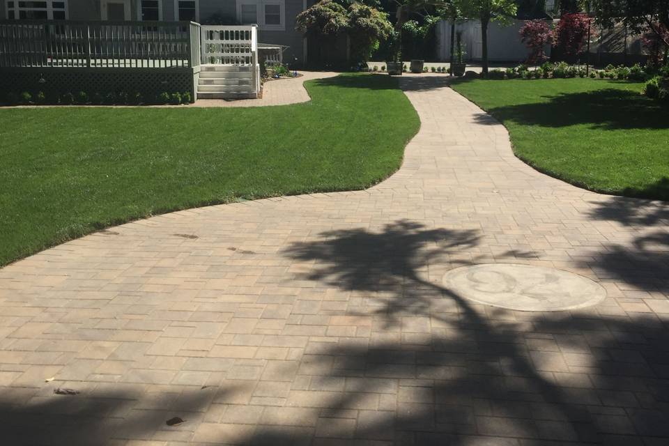 Deck, stair pathway, and Traditional Wedding Tree path from Dance Floor 2017