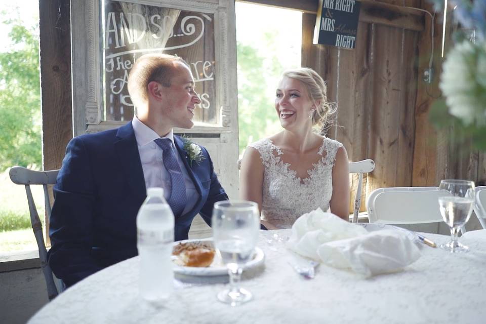 Bride and groom table
