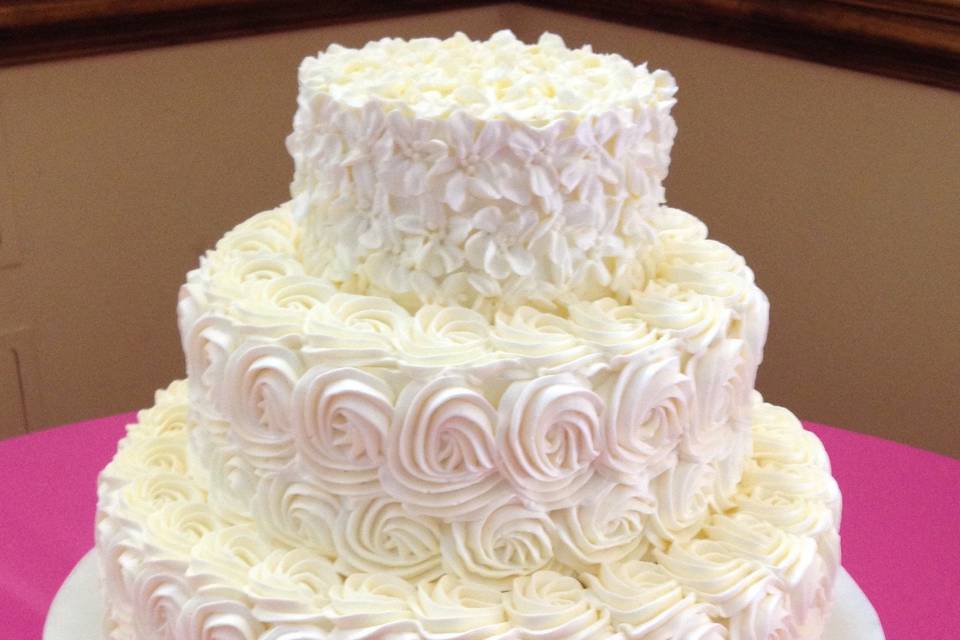 Layered wedding cake