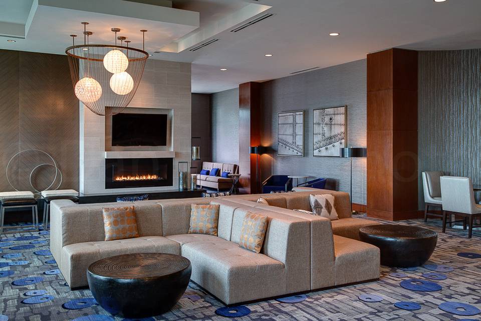 The living room, also completely renovated, offers guests a space to gather and socialize.