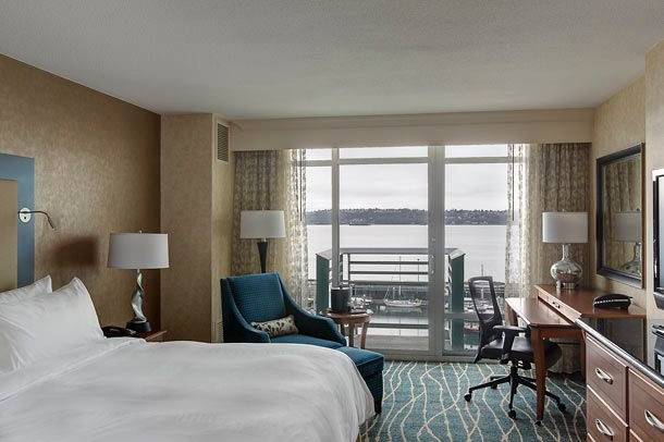 Waterfront guest rooms feature views of Elliot Bay.