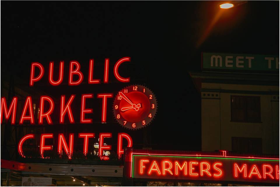 Pike Place at night